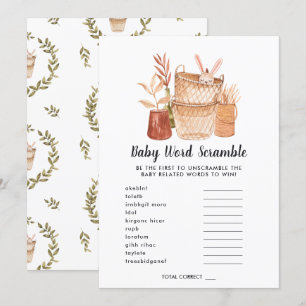 Carte de jeu baby shower Word Scramble