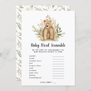 Carte de jeu baby shower Word Scramble