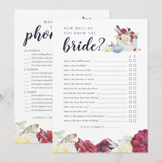 Carte de jeu Citrouille à deux côtés de la Fête de (Devant / Derrière)