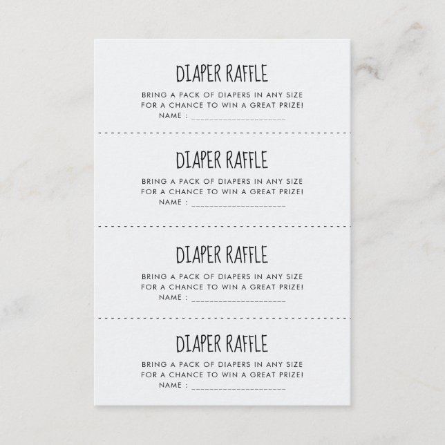 Carte de jeu Cute blue elephant Diaper Raffle (Devant)