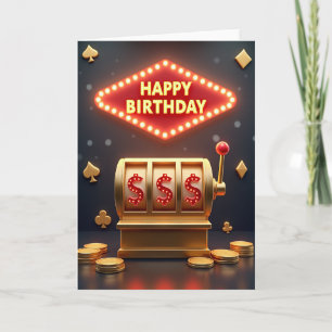 Carte de jeu d'anniversaire rétro