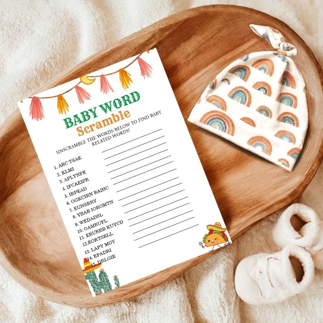 Carte de jeu de baby shower de mot Taco mexicaine (Créateur téléchargé)