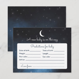 Carte de jeu de baby shower de nuit étoilée de
