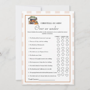 Carte de jeu de baby shower Marché Over ou Under