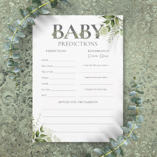 Carte de jeu de Baby Shower : Prédictions pour béb