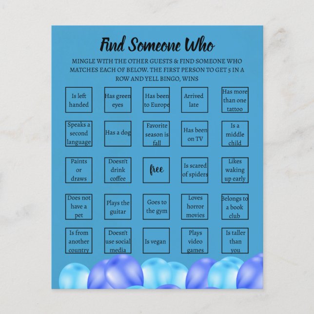 Carte de jeu de bingo d'anniversaire surprise pour (Devant)