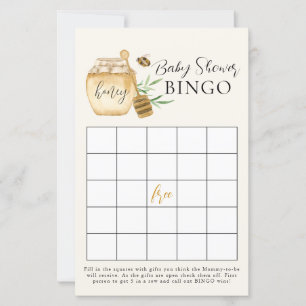 Carte de jeu de bingo jaune pour Baby Shower Bee