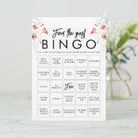 Carte de jeu de bingo personnalisable aux élégante
