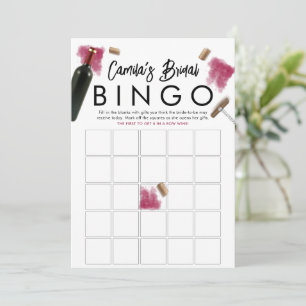 Carte de jeu de bingo pour amateurs de vin élégant