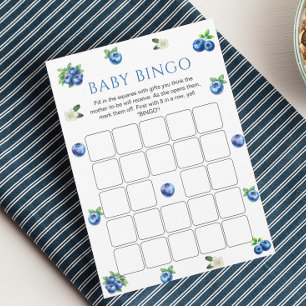 Carte de jeu de bingo pour Baby Shower aux bleuets