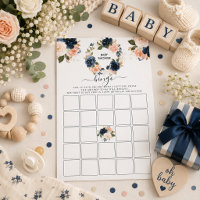 Carte de jeu de bingo pour baby shower avec fleurs