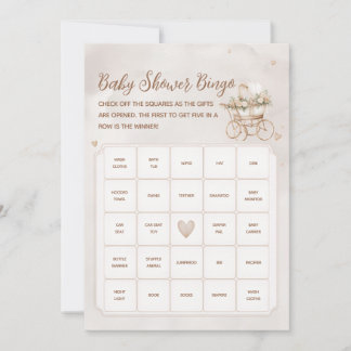 Carte de jeu de bingo pour baby shower Bohème Vint