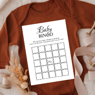 Carte de jeu de bingo pour baby shower minimaliste
