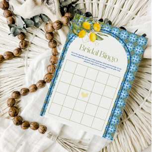 Carte de jeu de bingo pour la douche de la mariée 