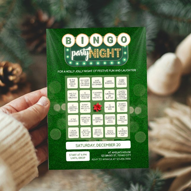 Carte de jeu de bingo pour les vacances de Noël (Christmas Bingo Game Card Front)