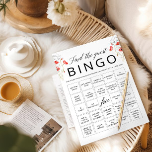 Carte de jeu de bingo pour trouver l'invité à la s
