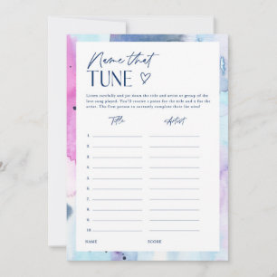 Carte de jeu de chansons pour Baby Shower Rêveuse 