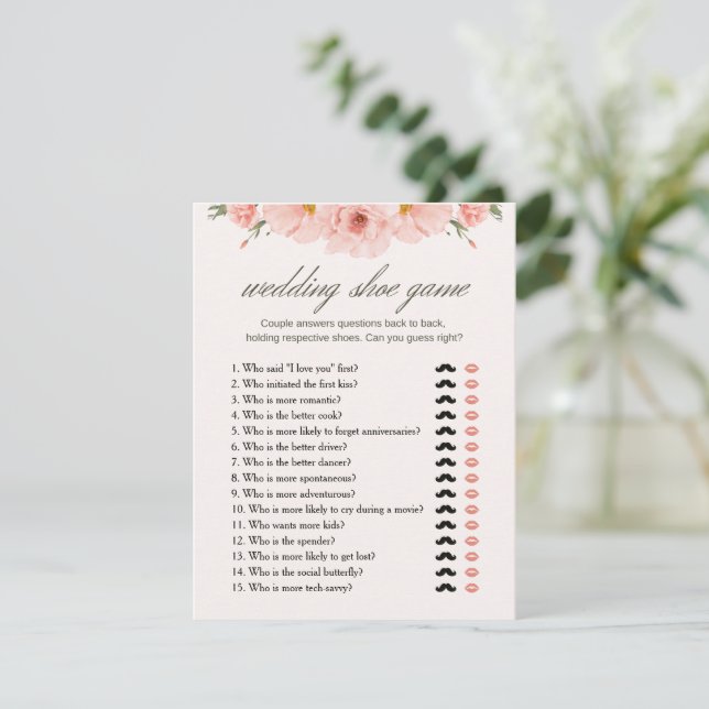 Carte de jeu de chaussures Floral Fête des mariées (Debout devant)
