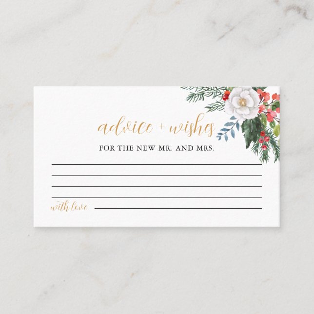 Carte de jeu de conseil et de souhaits de Noël (Devant)