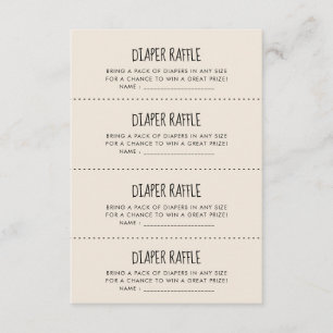 Carte de jeu de Daper Raffle moderne