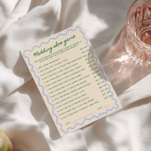 Carte de jeu de devinette de mariage avec écriture