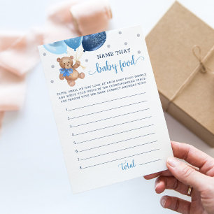 Carte de jeu de douche de bébé pour nommer la nour