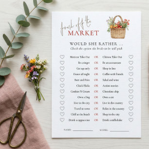 Carte de jeu de douche de mariage Would She Rather