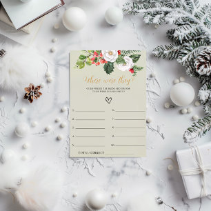Carte de jeu de douche de mariée Noël Où étaient-i