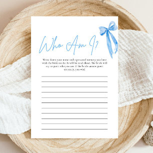 Carte de jeu de douche nuptiale Dusty Blue Bow Qui