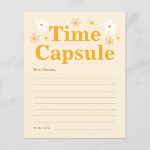 Carte de jeu de fête pour capsule temporelle d'ann