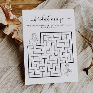 Carte de jeu de labyrinthe de mariage minimaliste