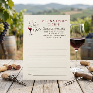 carte de jeu de mémoire Vino Befor Vows pour enter