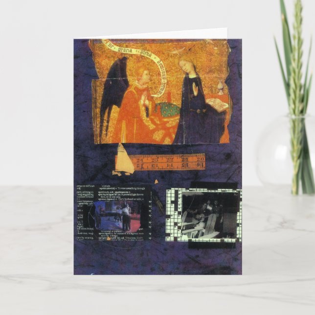 Carte de jeu de mots croisé et d'ange (Devant)