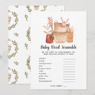 Carte de jeu de mots mêlés pour Baby Shower