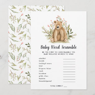 Carte de jeu de mots mêlés pour Baby Shower