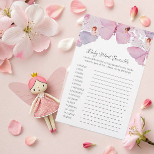 Carte de jeu de mots mêlés pour bébé - Thème fée f