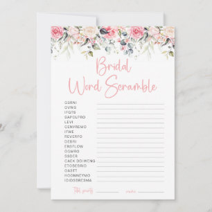 Carte de jeu de mots mêlés pour une baby shower fl