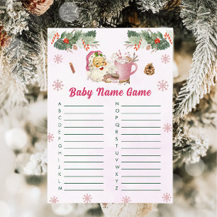 Carte de jeu de nom de bébé Santa aux cookies de N