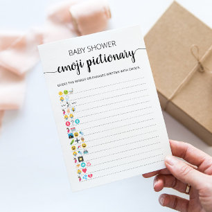 Carte de jeu de Pictionary d'emoji Baby Shower