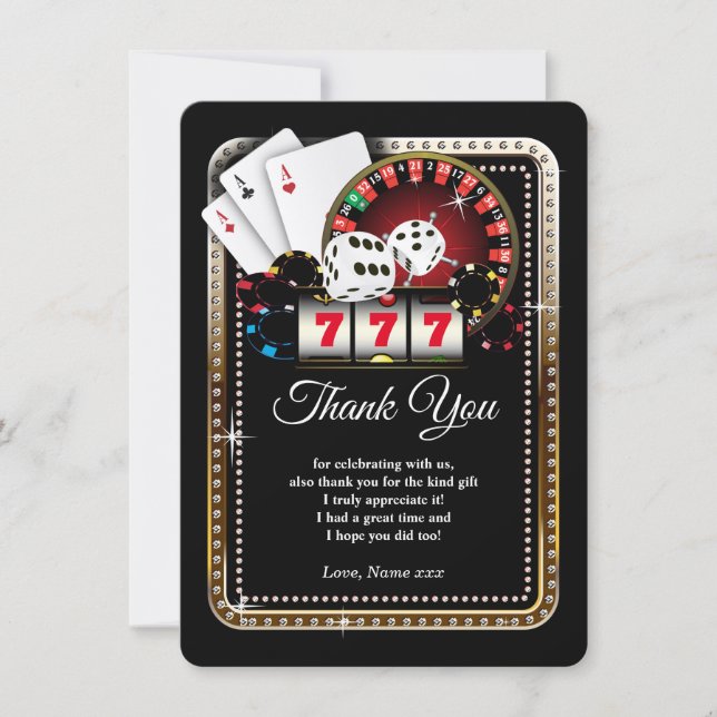Carte de jeu de poker, Carte de remerciements casi (Devant)