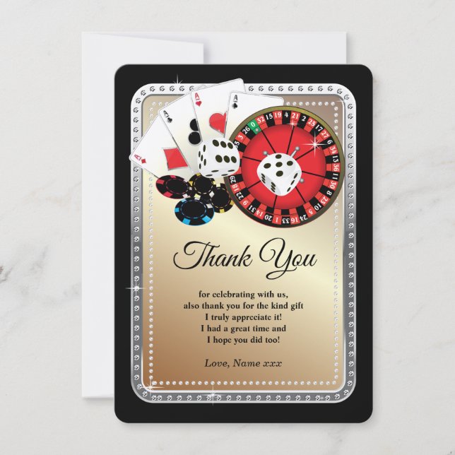 Carte de jeu de poker, Carte de remerciements casi (Devant)