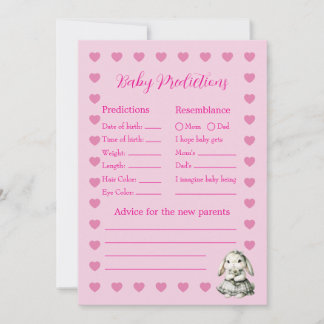 Carte de jeu de prédiction pour la fête de bébé fi