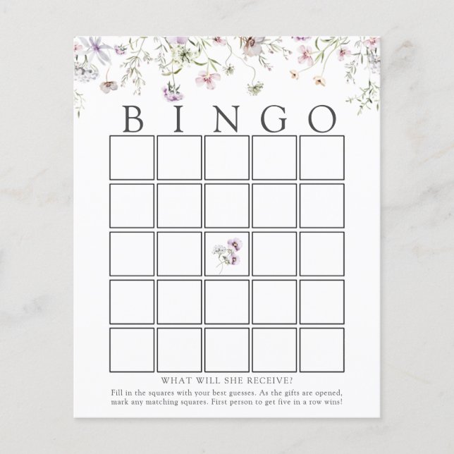 Carte de jeu Delicy Purple Fleur sauvage Baby Bing (Devant)