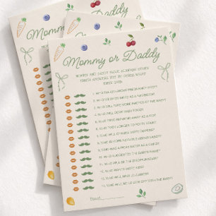 Carte de jeu devinez qui pour Baby Shower Bébé Iss
