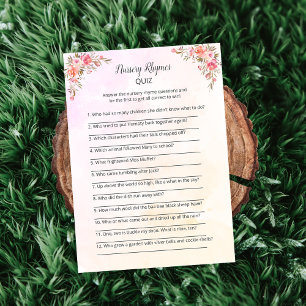 Carte de jeu Elephant Baby shower Nursery Rhymes