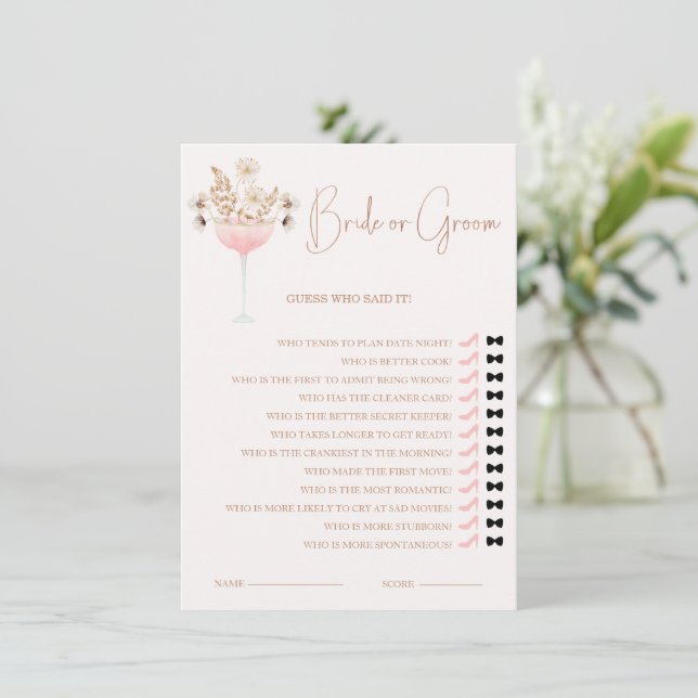 Carte de jeu en verre Beige Fleur sauvage mariée o (Debout devant)