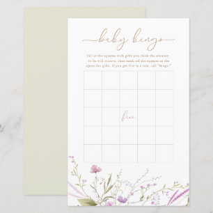 Carte de jeu fleur sauvage Meadow Baby Bingo