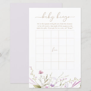 Carte de jeu fleur sauvage Meadow Baby Bingo