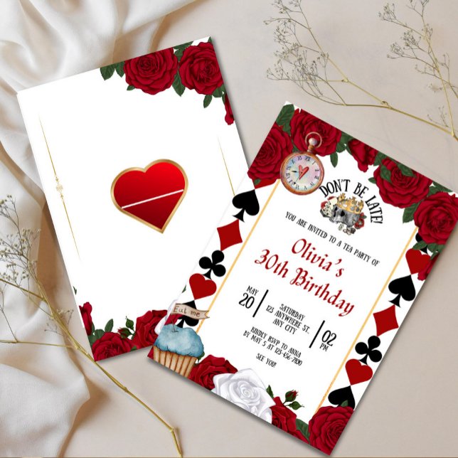 Carte de jeu Floral Invitation Anniversaire (Créateur téléchargé)