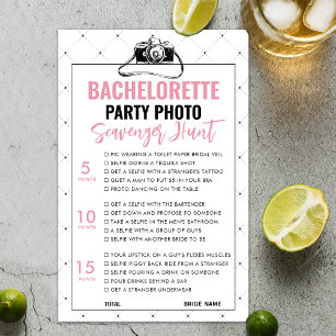 Carte de jeu Fun Bachelorette Photo Scavenger Chas